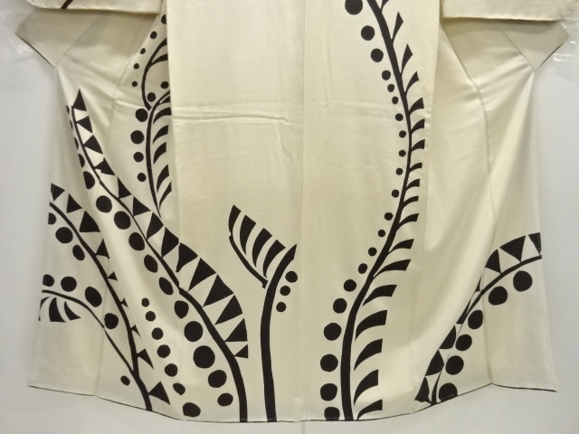  大正ロマン　抽象草花模様着物